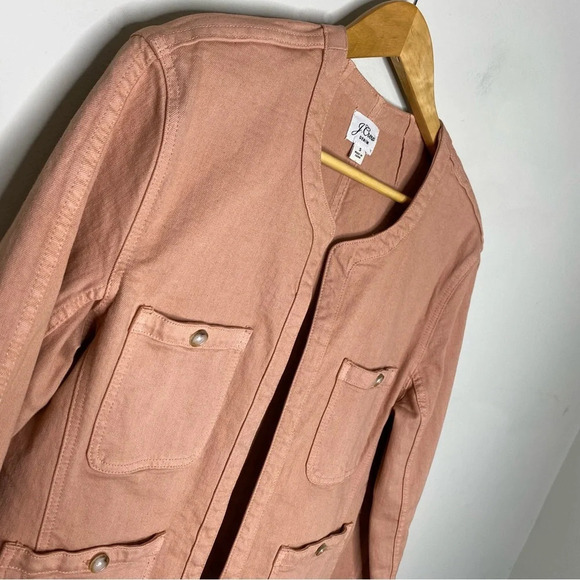 J.Crew Clay Simone Relaxed Garment Dyed Open Front Utility Jacket Women's Small - Picture 4 of 12
